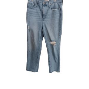 MADEWELL Perfect Vintage Jeans Women’s P SZ 30P Distressed Raw Hem Light Wash